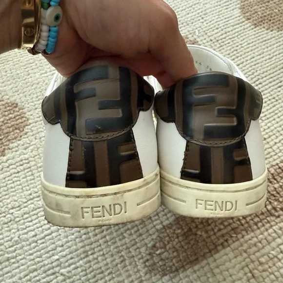 Fendi White leather Logo Sneakers - Picture 6 of 8